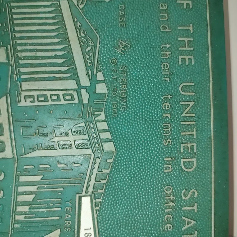 Vintage 1960 Sterling Plastic Co Educator Pencil Case US Presidents Terms Office